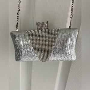 Sparkly Silver Clutch Bag